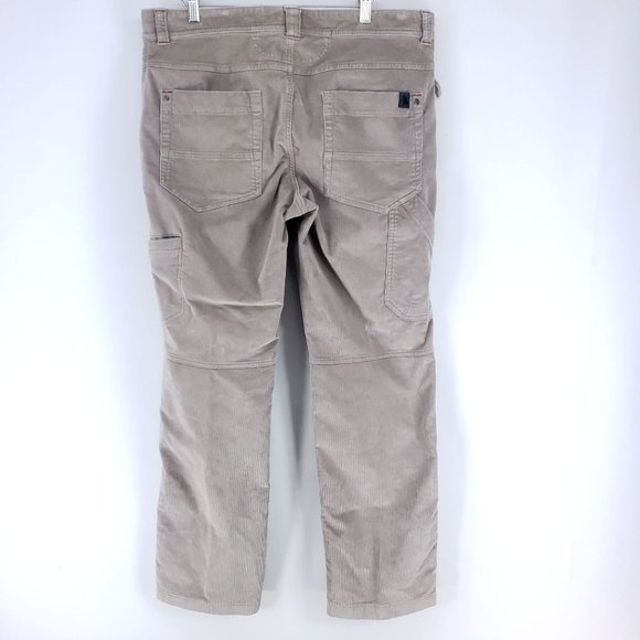 L.L Bean Corduroy Plain Pants Mens Size 36x32 Tan High Rise - Picture 3 of 7
